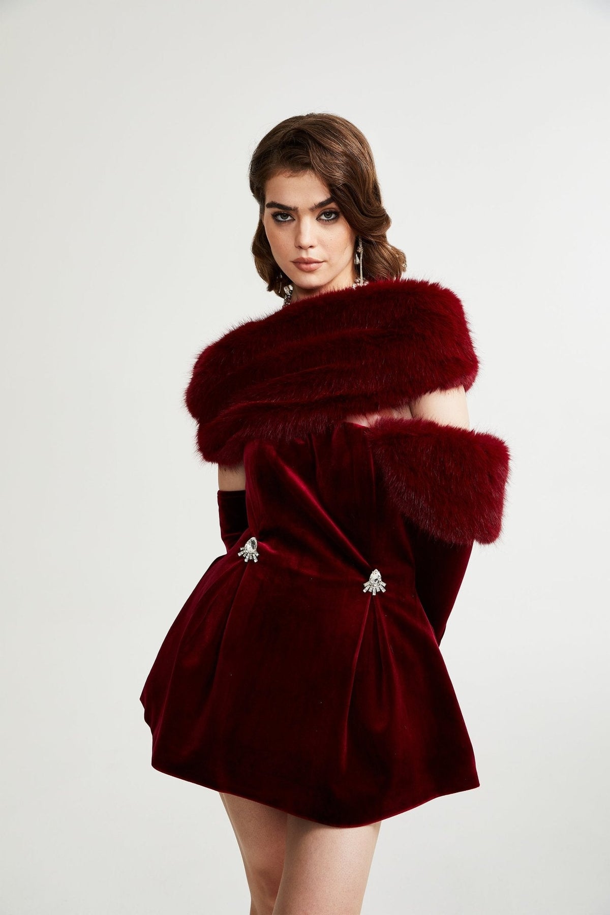 Wivika velvet fur dress Avalabel