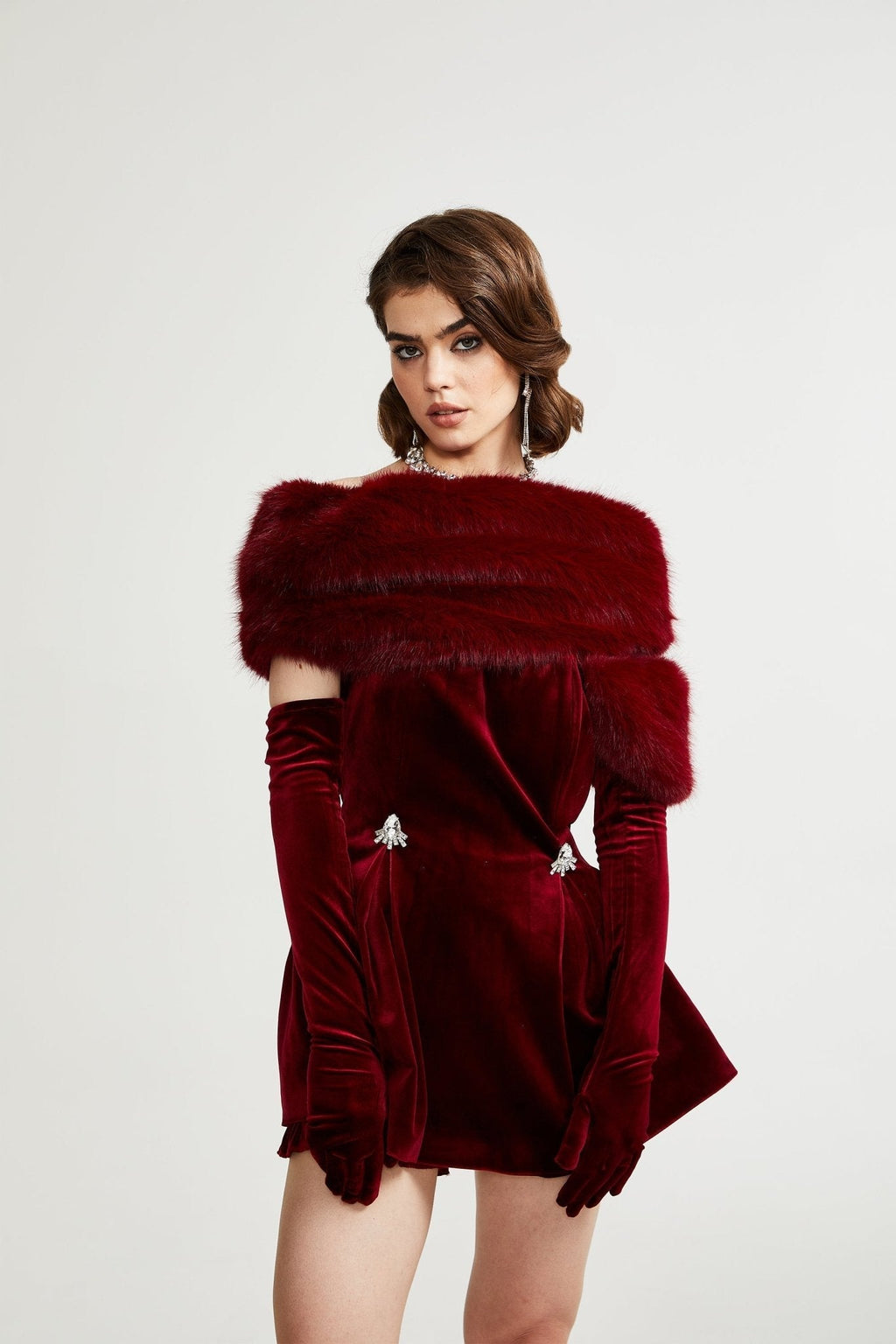 Wivika velvet fur dress Avalabel
