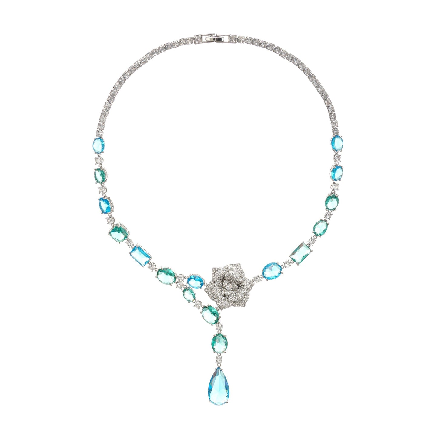 Yvette Drop Pendant Crystal Necklace