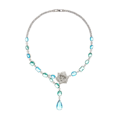 Yvette Drop Pendant Crystal Necklace
