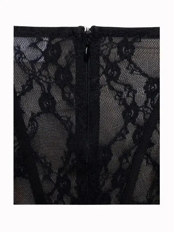 Zen Black Lace Corset Maxi Dress Avalabel