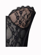 Zen Black Lace Corset Maxi Dress Avalabel